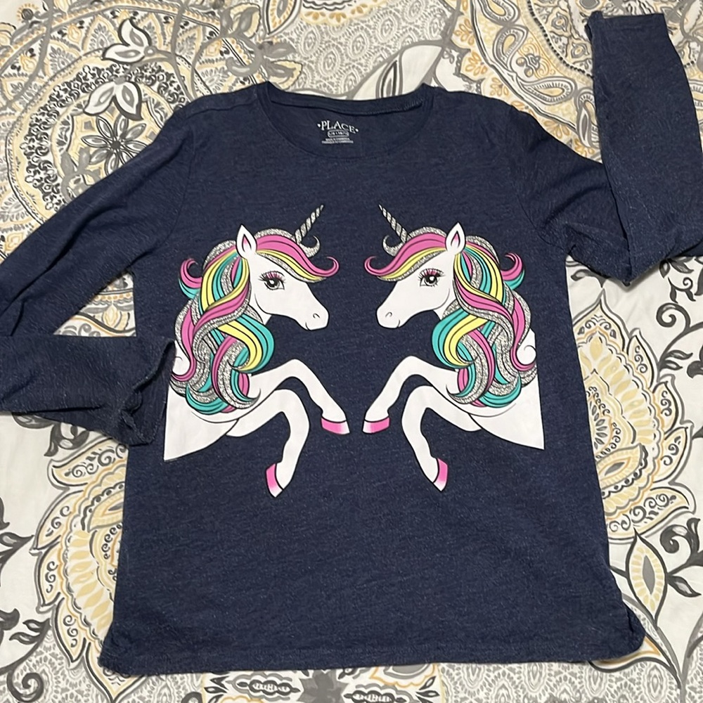 3-Piece Children’s Place Girls Size 10/12 Bundle Long Sleeve Leggings Unicorns - Picture 4 of 8